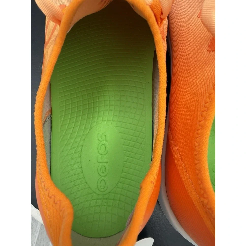 OOFOS OOmg Sport LS Low Womens Size 6.5 Glow Mature Orange Lace Up Running Shoes